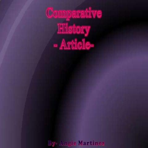 8. Comparative History: Article Readings