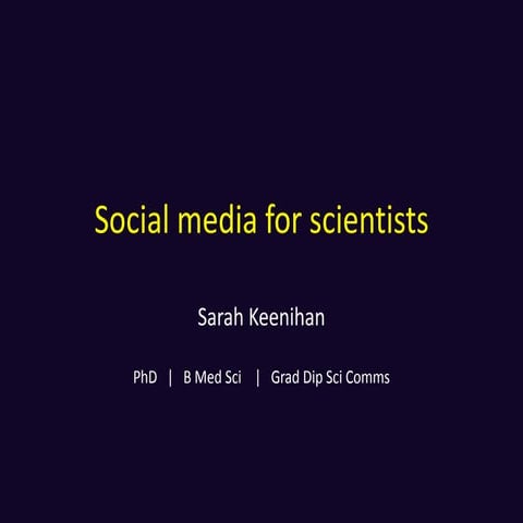 Social Media for Scientists