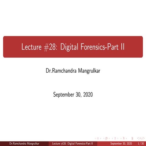 LEcture #28-#30 | PPT