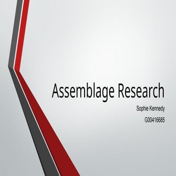 Assemblage research for creative disciplines