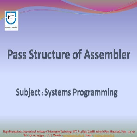 First pass of assembler