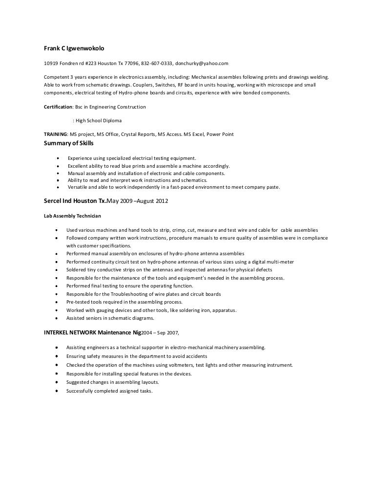 Unforgettable Assembler Resume Examples To Stand Out Myperfectresume