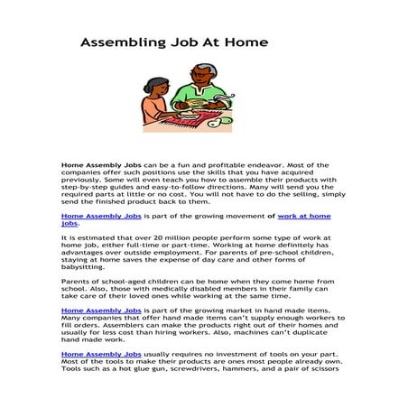 Assembling job at home | PDF