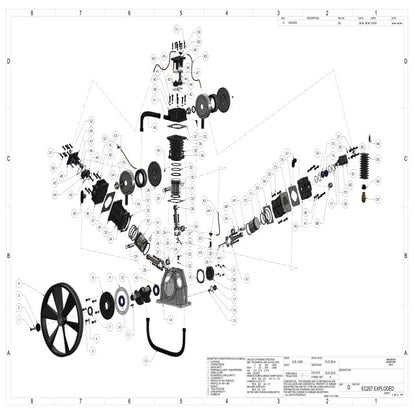 5 HP 18 CFM 3 Cylinder Compressor Pump - Geometric Exploded View | PDF