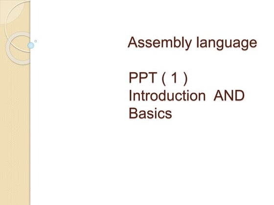 Assembly Language | PPT