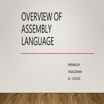 Overview Of Assembly Language | PPTX