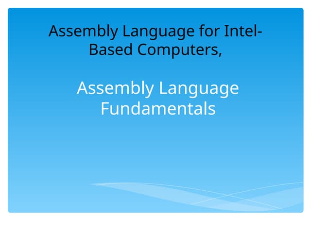 Assembly Language Fundamental- Computer Organisation