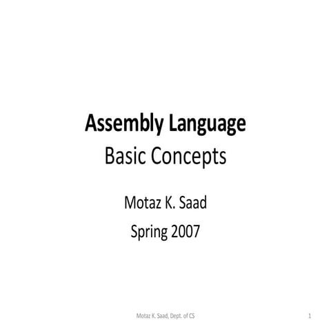 Introduction to Assembly Language | PPT