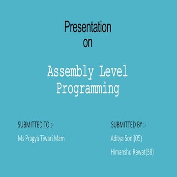 Assembly language programming | PPT