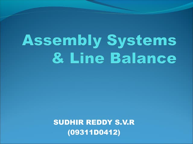 assembly line balancing | PPTX