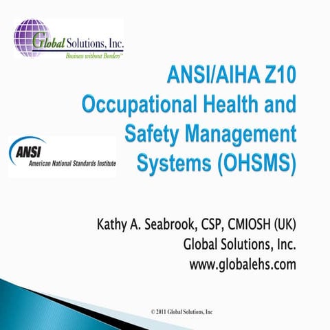 ANSI Z10 @ ASSE New England PDC Nov 30 2011