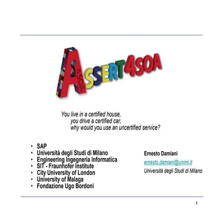 Assert4soa 2nd cluster meeting