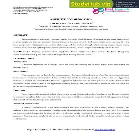 ASSERTIVE COMMUNICATION