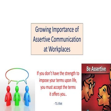 Assertive Communication At Workplaces
