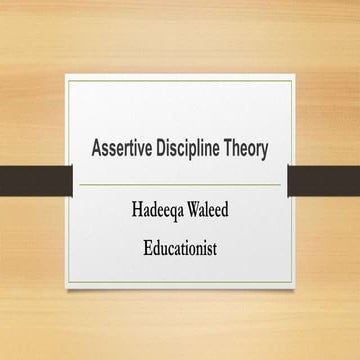 Assertive discipline theory