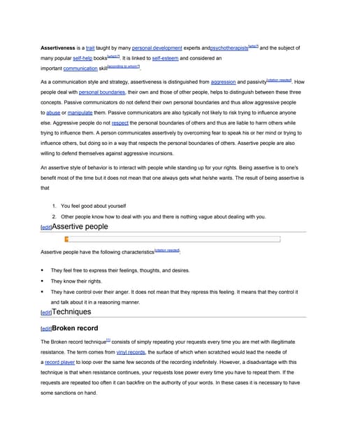 Assertive communication | PDF