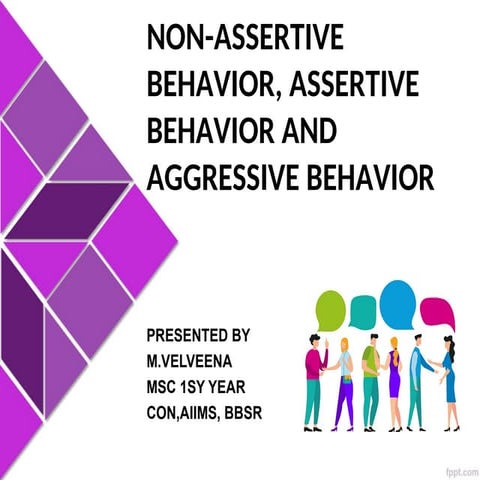 assertive non assertive agressive behaviour by VELVEENA
