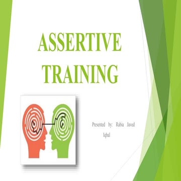 Assertive training. in health psychology