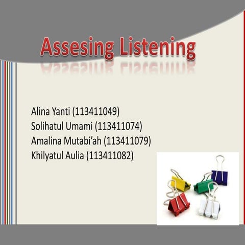 Assesing listening - language learning evaluation