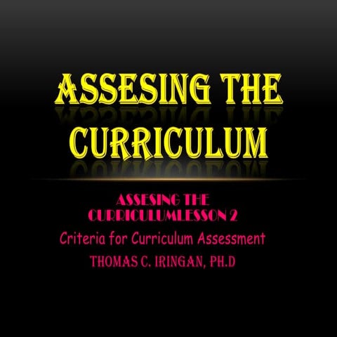 Assesing the curriculum