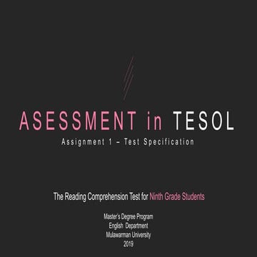 Assesment in tesol