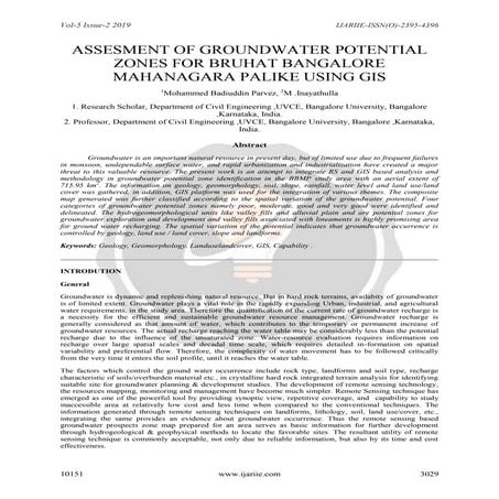 Assesment of groundwater_potential_zones_for_bruhat_bangalore_mahanagara_pali...