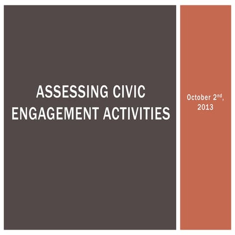 Assessing Civic Engagement Activities