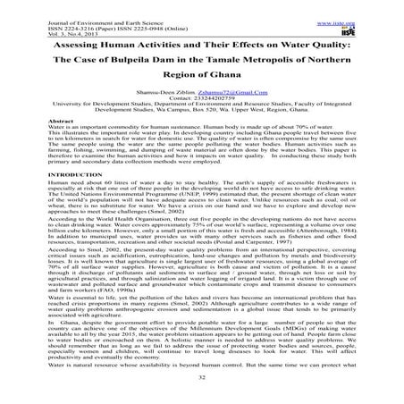 Assessing human activities and their effects on water quality the case of bul...
