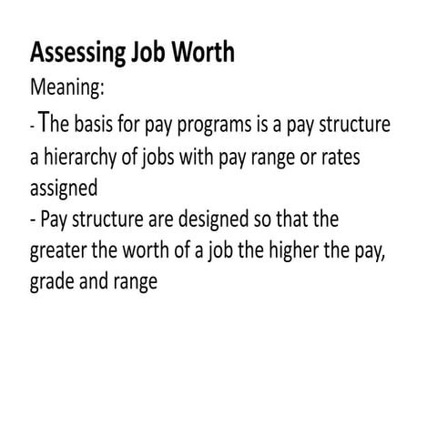 Assessing job worth
