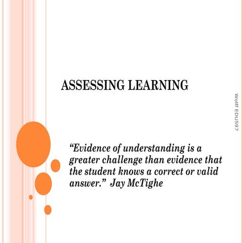 Assessing learning