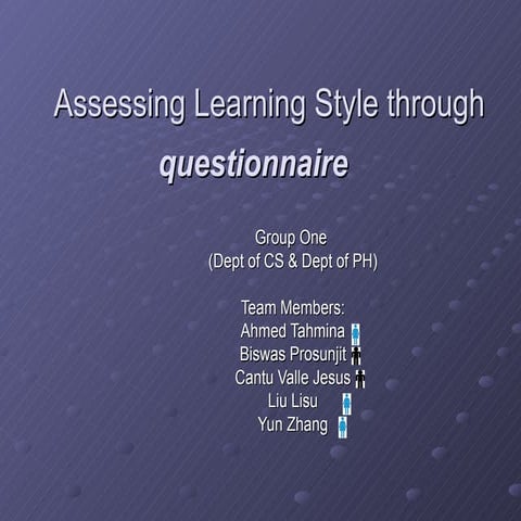 Assessing learning style through questionnaire 