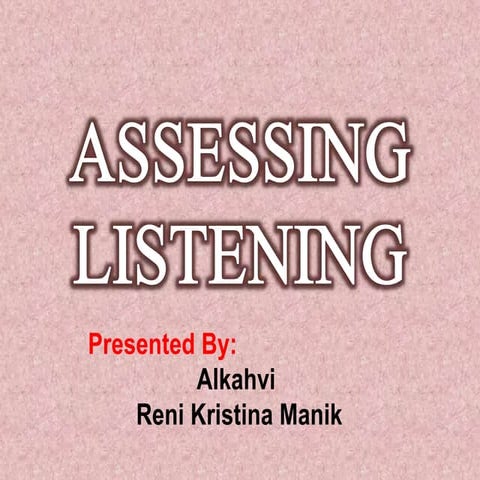 Assessing Listening