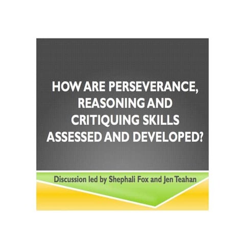 Assessing the Standards for Mathematical Practice