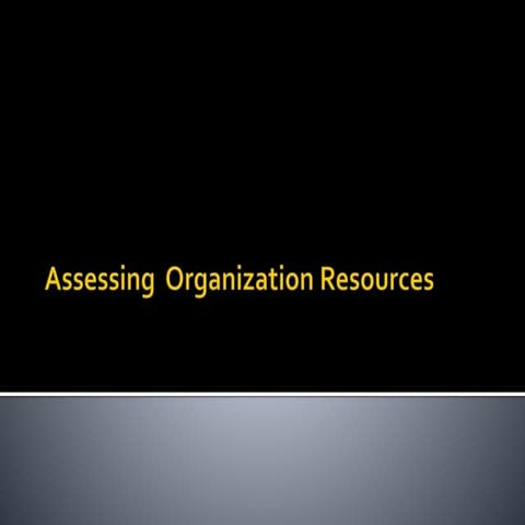 Assessing  organization resources