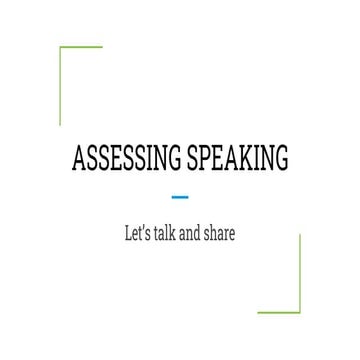Assessing speaking 