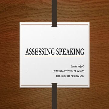 Assessing Speaking 