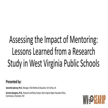 Assessing the Impact of Mentoring: Lessons Learned from a Research Study in W...