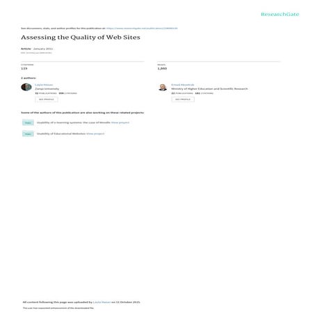 Assessing the quality of websites