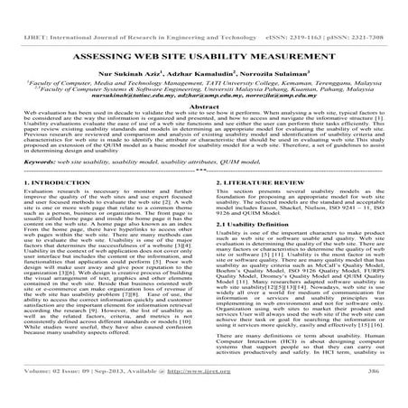 Assessing web site usability measurement