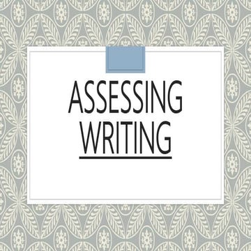 English - Assessing writing