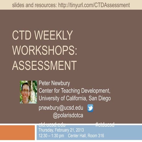 Wi13 Workshop: Assessment