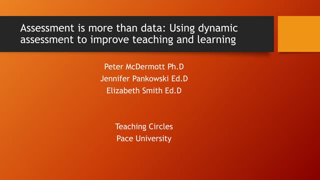 Assessment is More Than Data