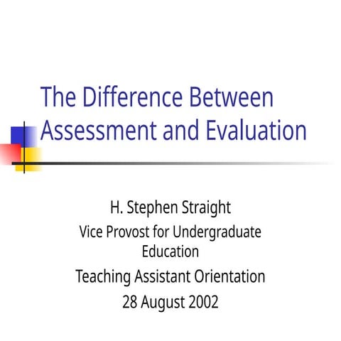 the difference between assessment and evaluation.ppt