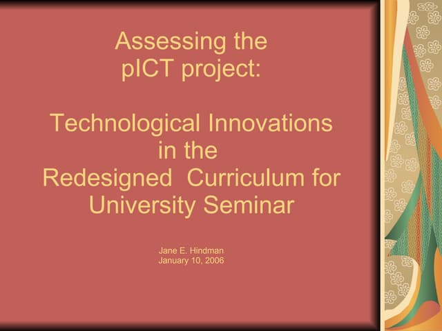 Jane Hindman & Melody Kilcrease University Seminar