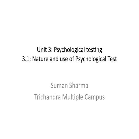 Nature-and-use of psychological in testing