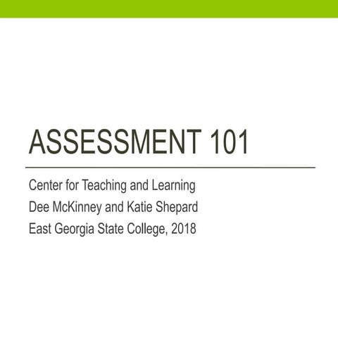 Assessment 101