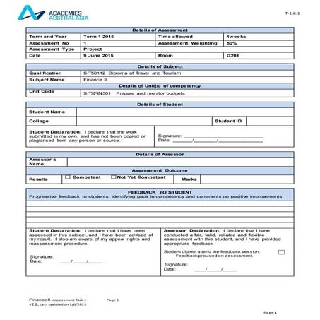 Assessment 1 finance ii v2.2 | PDF