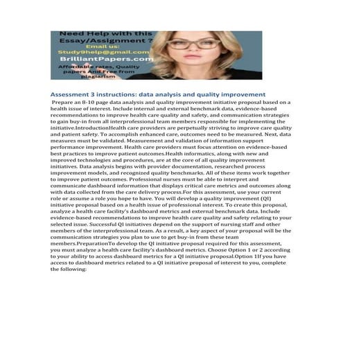 Assessment 3 data analysis and quality improvement.docx