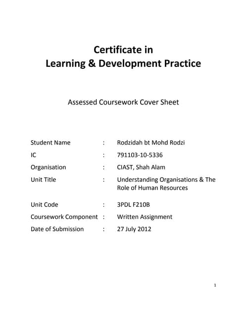 Leadership and Management CIPD UK Assignment Sheet
