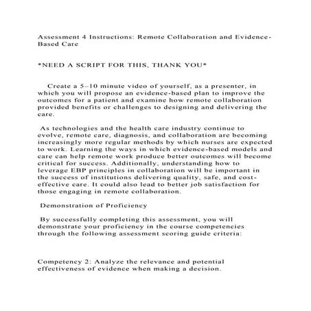 Assessment 4 Instructions Remote Collaboration and Evidence-Based C.docx